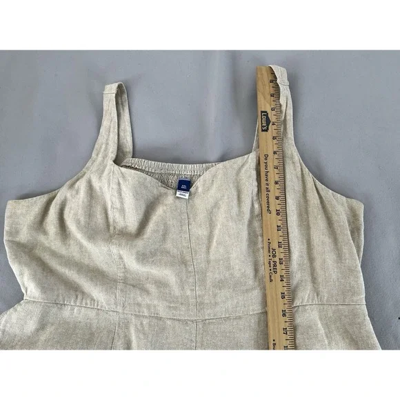 Old Navy Sleeveless Linen-Blend Midi Dress Women's XXL Tall Beige - Picture 5 of 11